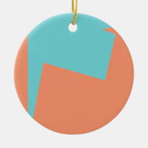 Abstract Art Minimalism Blue White Ceramic Ornament