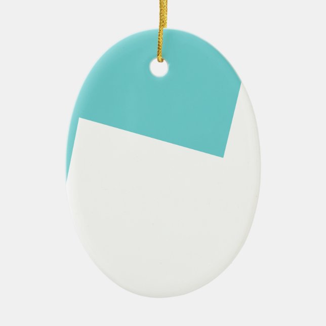 Abstract Art Minimalism Blue White Ceramic Ornament (Front)