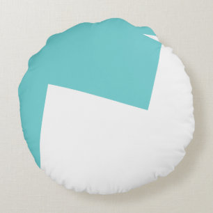 Abstract Art Minimalism Blue White Round Pillow
