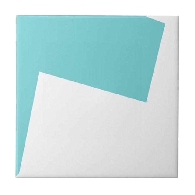 Abstract Art Minimalism Blue White Tile (Front)