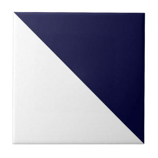 Abstract Art Minimalism Dark Blue White Tile