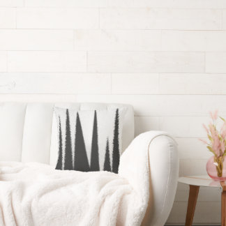 Abstract Art Minimalism Grey White Lines Throw Pillow