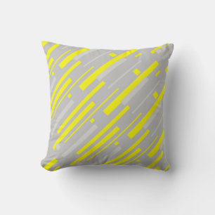 Abstract Art Minimalism Yellow Grey Pillow Cushion
