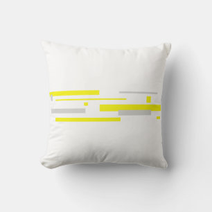 Abstract Art Minimalism Yellow Grey Pillow Cushion
