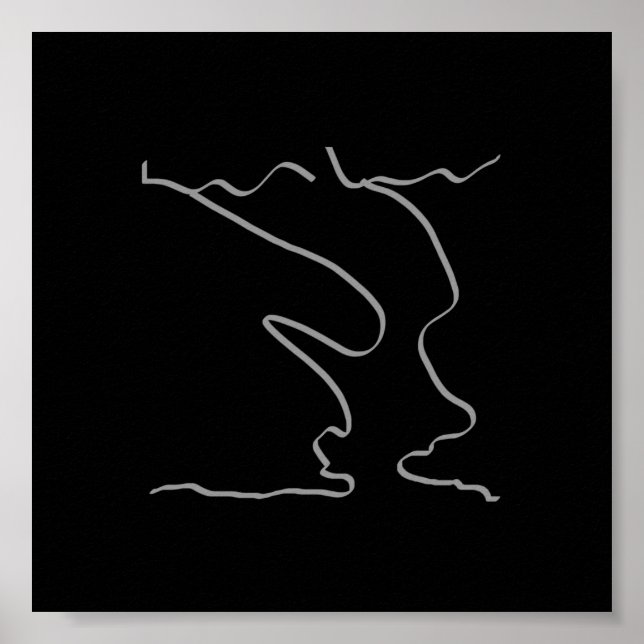 Abstract Art Minimalistic Grey Black Poster (Front)