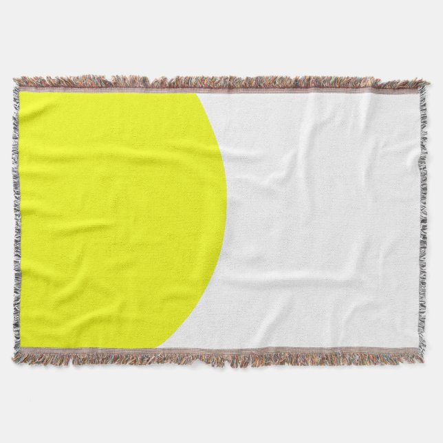 Abstract Art Minimalistic Yellow White Blanket (Front)