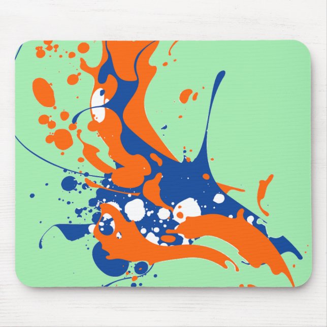 Abstract Art Mint Green Modern Art paint splash Mouse Pad (Front)