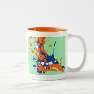 Abstract Art Mint Green Modern Art paint splash Two-Tone Coffee Mug