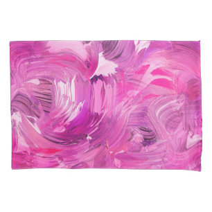 Abstract Art Modern Purple Pink White Pillowcase