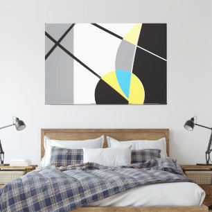 Abstract Art Modern Shapes yellow black Canvas Print