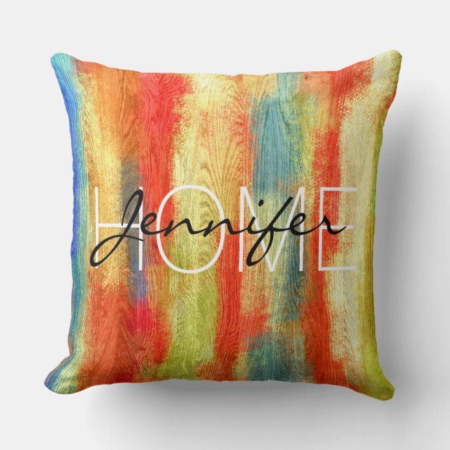 Abstract Art Modern Wood Grain Throw Pillow (Front)