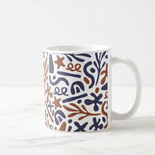 Abstract Art Mug – Blue & Earth Tones Ceramic Cup
