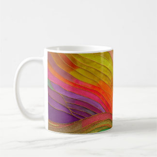 Abstract Art mug with orange, green, red colours
