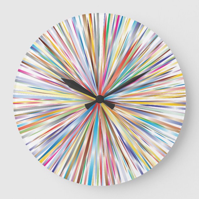 Abstract Art Multi-Colour Burst Wall Clock (Front)
