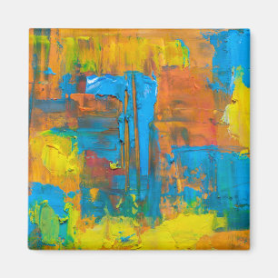 Abstract Art Multicolored Orange Abstract Acrylic Magnet