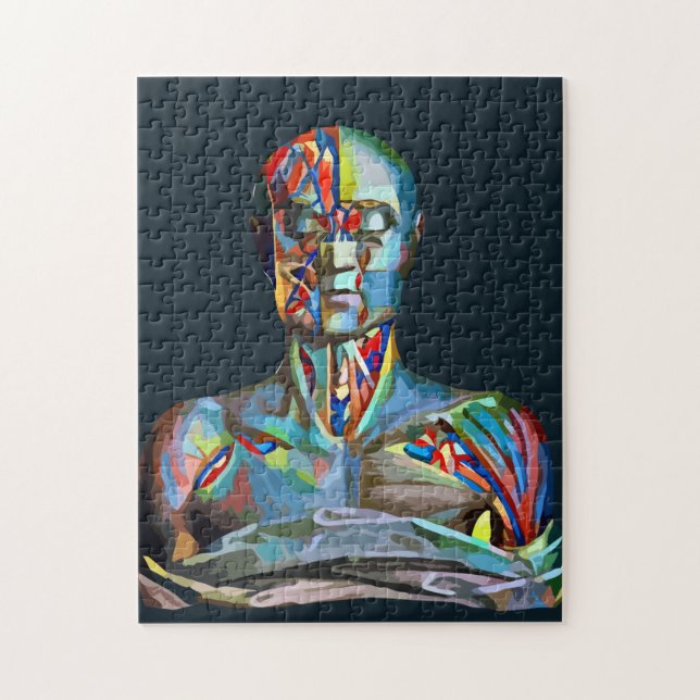 Abstract Art Muscle Anatomy Man Colourful Jigsaw Puzzle (Vertical)