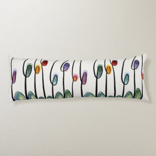 Abstract art nouveau style tulips body pillow