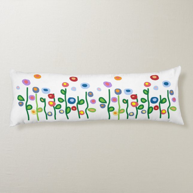 Abstract art nouveau stylish flowers body pillow (Back)