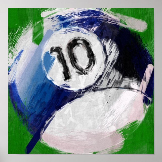 Abstract Art Number 10 Billiards Ball Poster (Front)