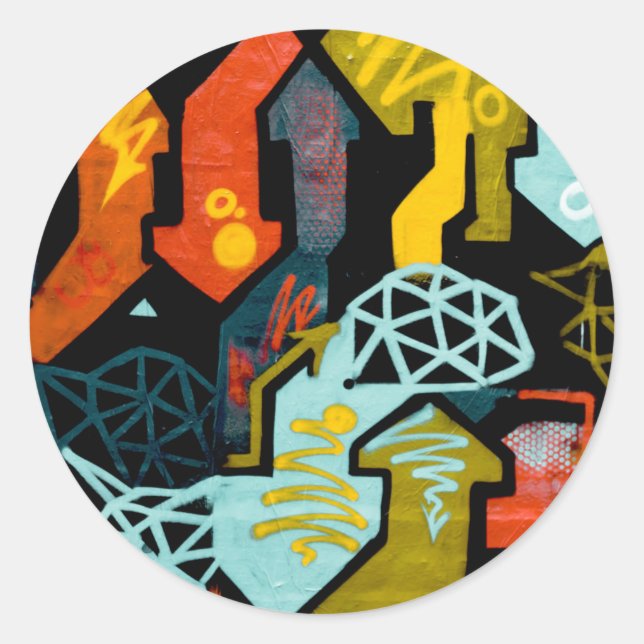 Abstract Art of Arrows Classic Round Sticker (Front)