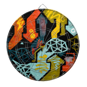 Abstract Art of Arrows Dartboard