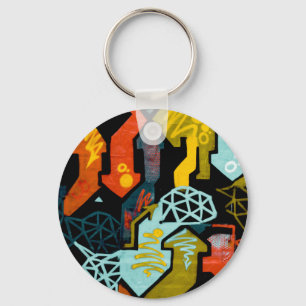 Abstract Art of Arrows Keychain