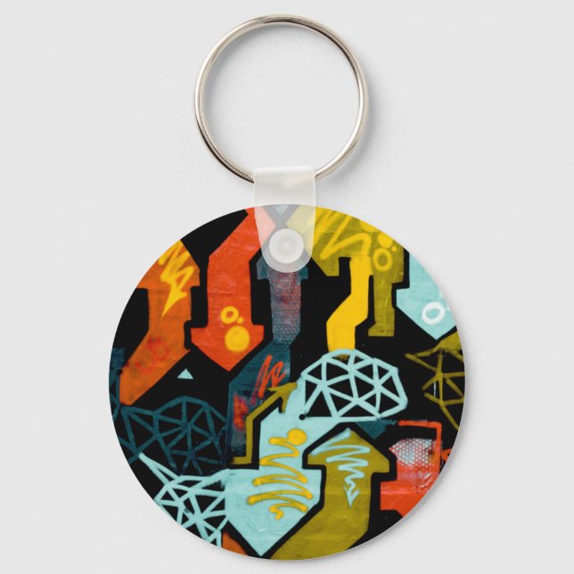 Abstract Art of Arrows Keychain (Front)