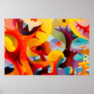 Abstract art oil and acrylic color on canvas, Brus Poster