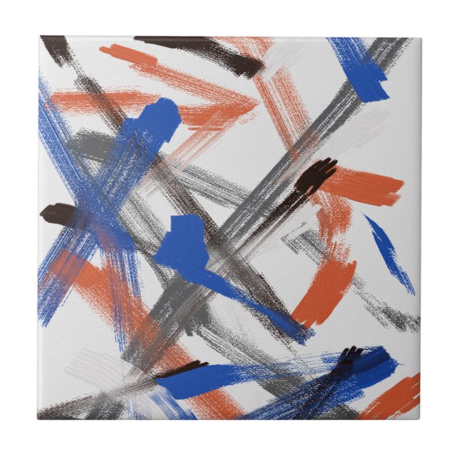 Abstract Art Paint Brushes Positive Vibes Tile (Front)