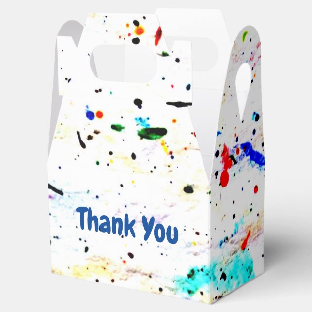 Abstract Art Paint Splashes and Spots Favor Box (Opened)