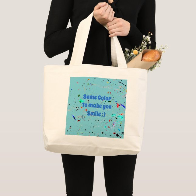 Abstract Art Paint Splashes and Spotty Large Tote Bag (Front (Product))