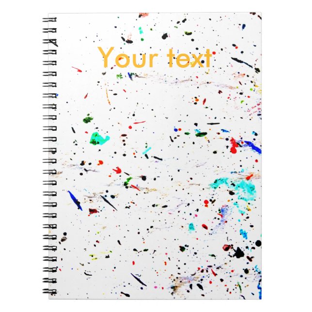 Abstract Art Paint Splashes and Spotty Notebook (Front)