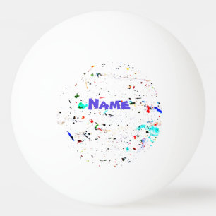 Abstract Art Paint Splashes Personalized Ping Pong Ball