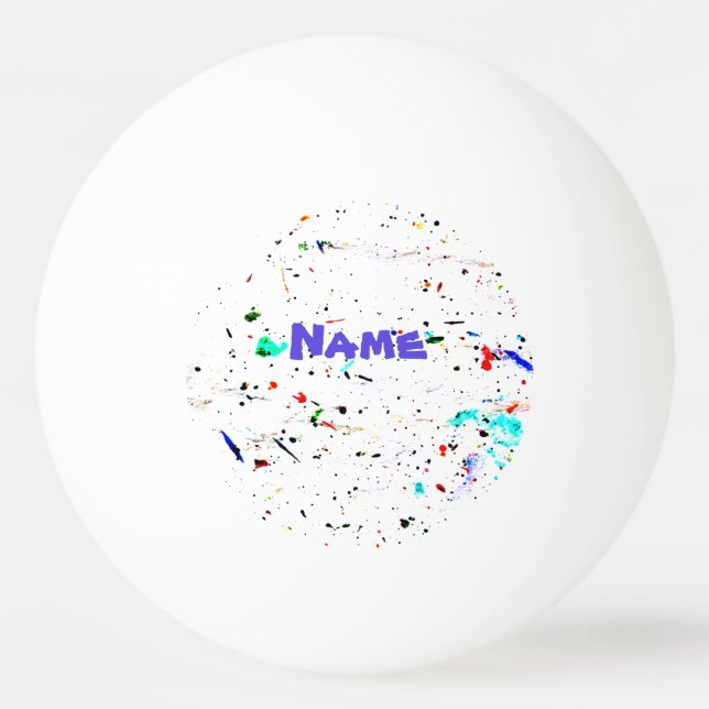 Abstract Art Paint Splashes Personalized Ping Pong Ball (Front)