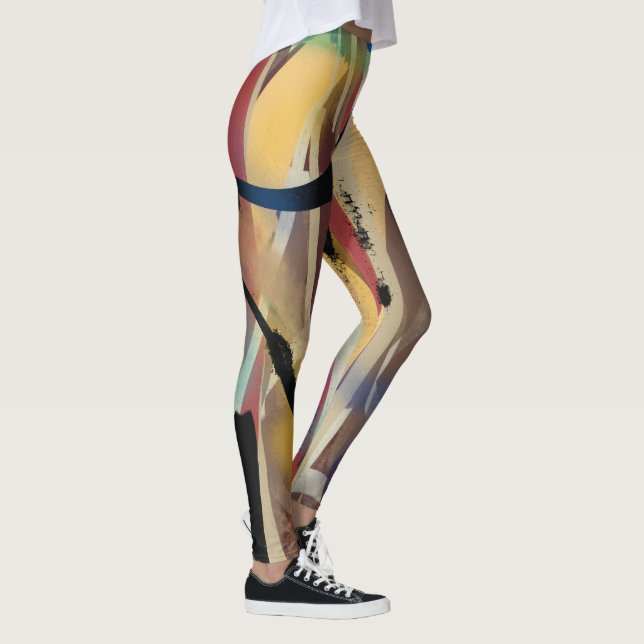 Abstract Art Painting, Artsy Women's Cute Leggings (Right)