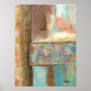 Abstract Art Painting Pastel Fantasy Castle Window Poster