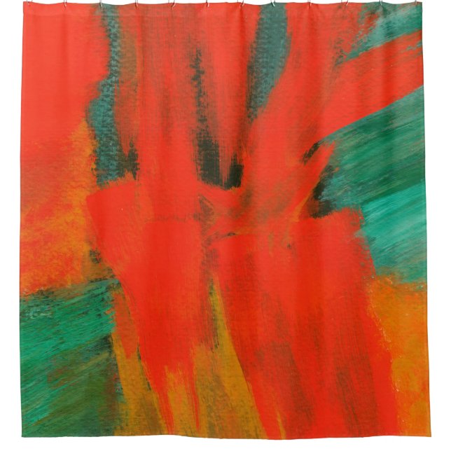 Abstract Art Painting Red Orange Green Gold (Front)