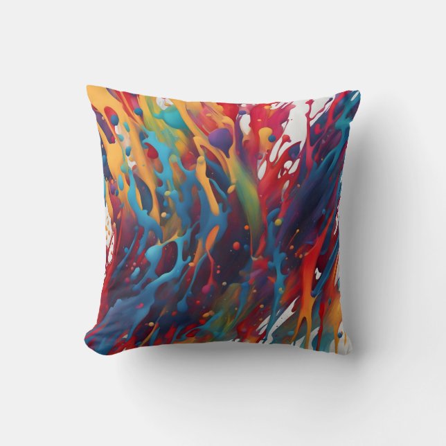 Abstract art painting throw pillow (Front)