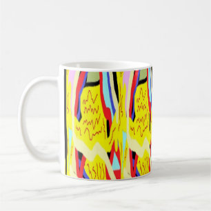 Abstract art painting traditional coffee mug