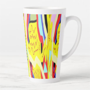 Abstract art painting traditional latte mug
