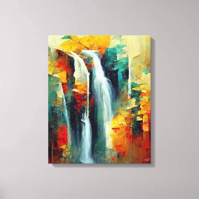 Abstract Art Painting Waterfall Canvas Print (Front)