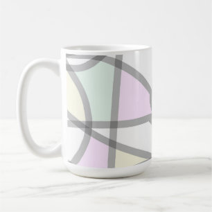 Abstract Art Pale Beige Coral Pink Yellow Coffee Mug