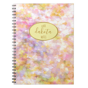 Abstract Art Pale Yellow Pastel Impressionism Note Notebook