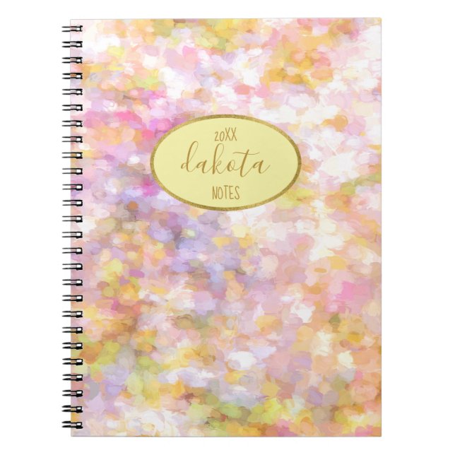Abstract Art Pale Yellow Pastel Impressionism Note Notebook (Front)