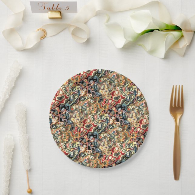 Abstract Art Paper Plate (Wedding)