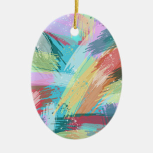 Abstract Art Pastel Ceramic Ornament