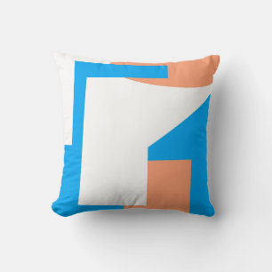 Abstract Art Pastel Coral Lavender Blue Throw Pillow