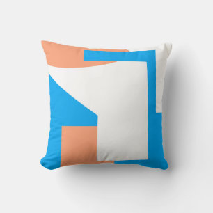 Abstract Art Pastel Coral Lavender Blue Throw Pillow