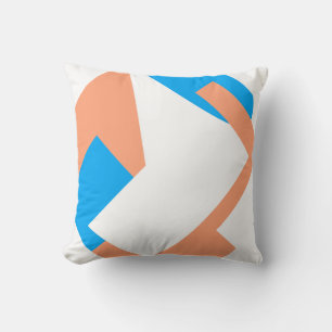 Abstract Art Pastel Coral Lavender Blue Throw Pillow