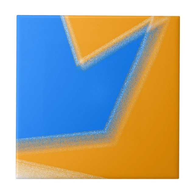 Abstract Art Pastel Lavender Blue Orange Tile (Front)